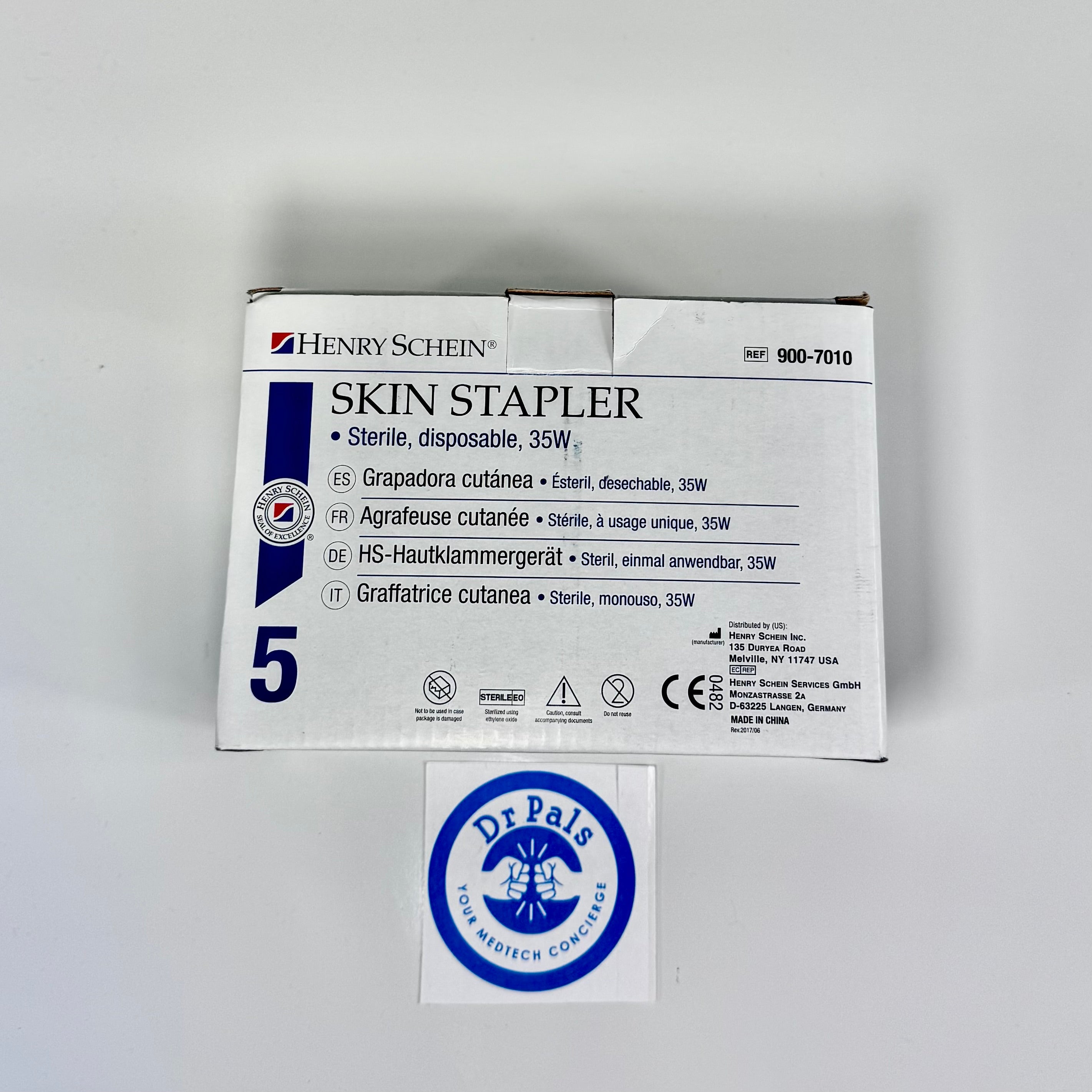 Henry Schein Skin Stapler 900-7010 Disposable 35W 5/Box