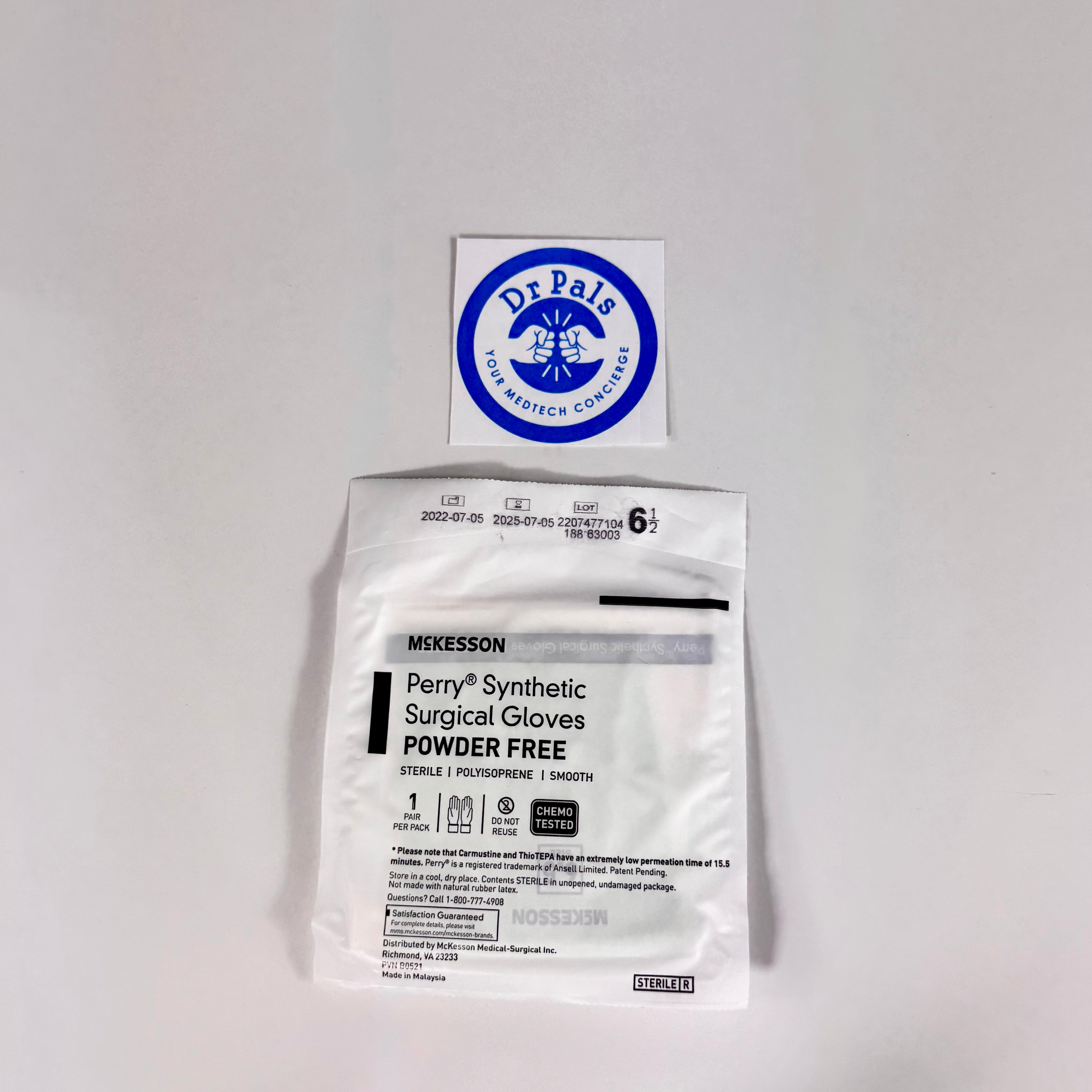 McKesson Perry® Performance Plus Polyisoprene Surgical Gloves 20-2065N | Powder-Free Size 6.5 5/Box