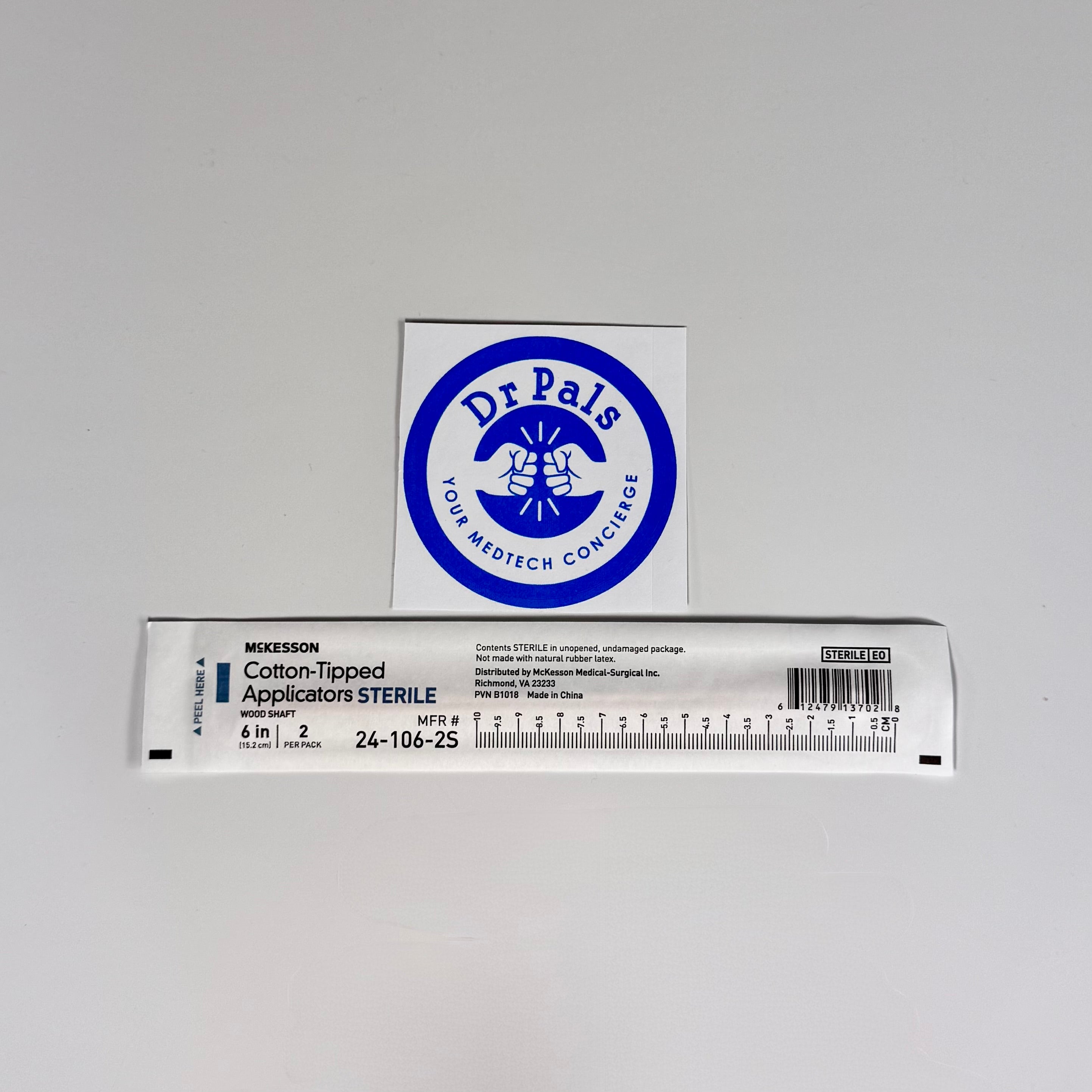 McKesson Cotton-Tipped Applicators 24-106-2S | 6 Inch Sterile 2 per Pack 59/Box