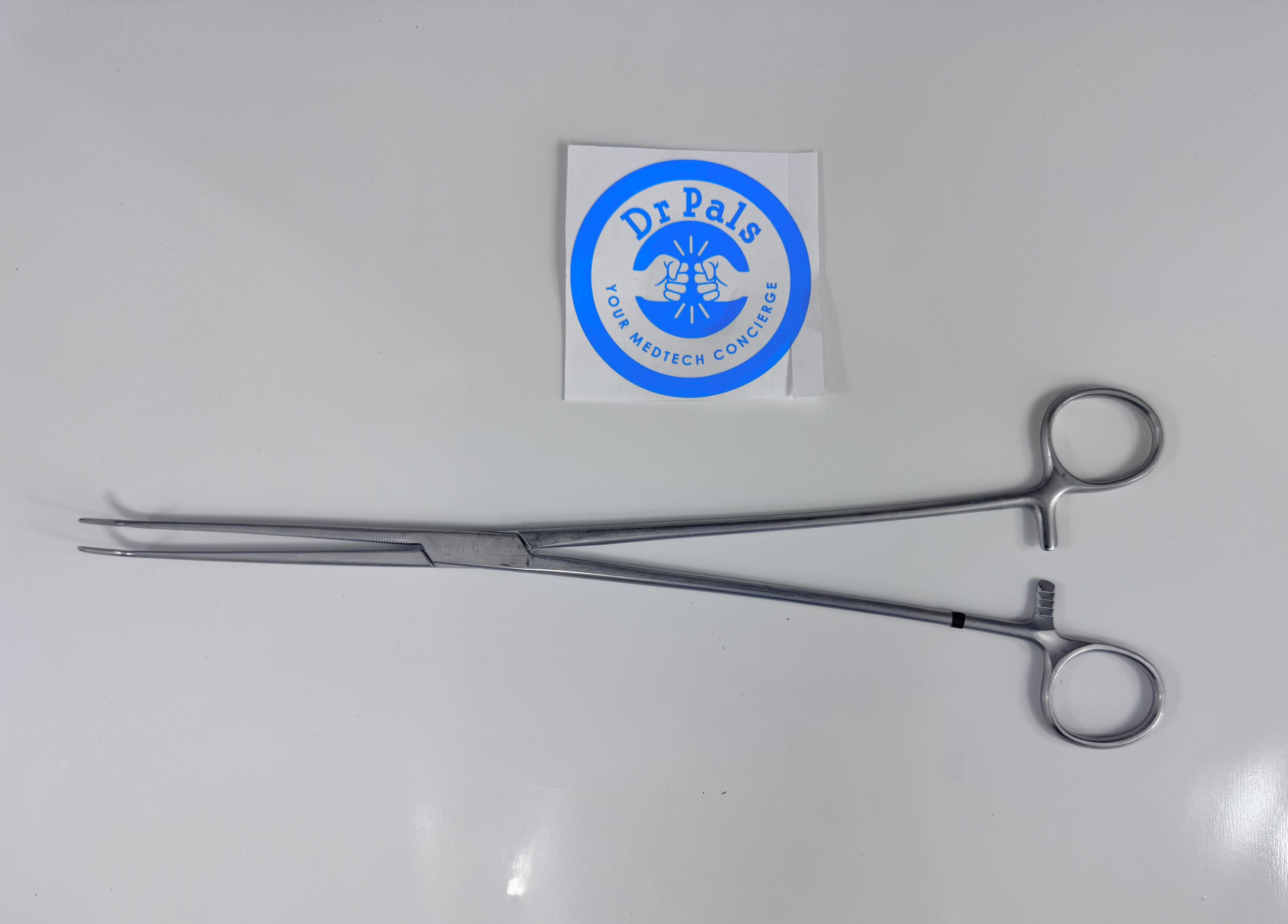 Aesculap BJ106R Gemini Right Angle Forceps | 11", Curved, Serrated