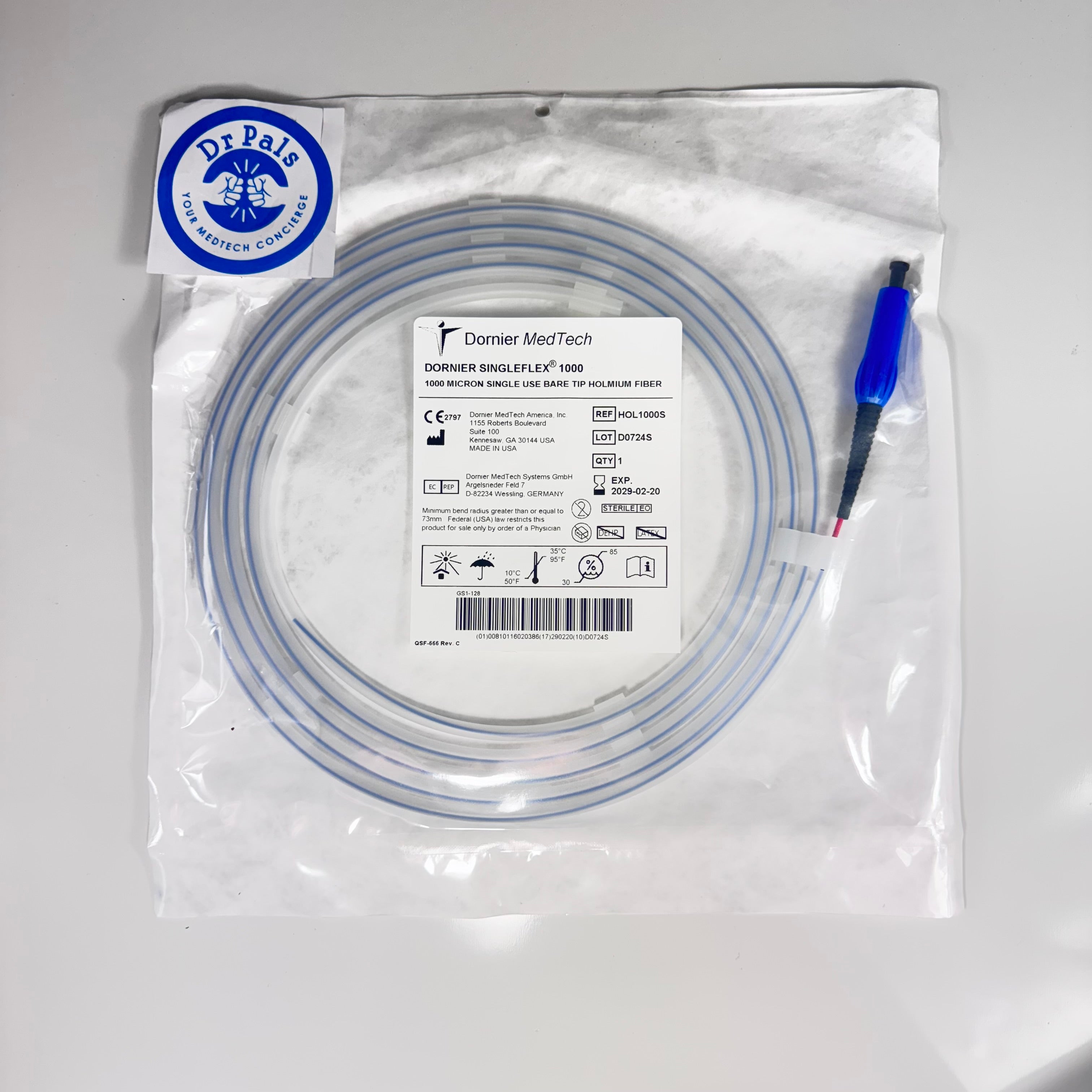 Dornier HOL1000S | 1000 Micron Single Use Holmium Laser Fiber