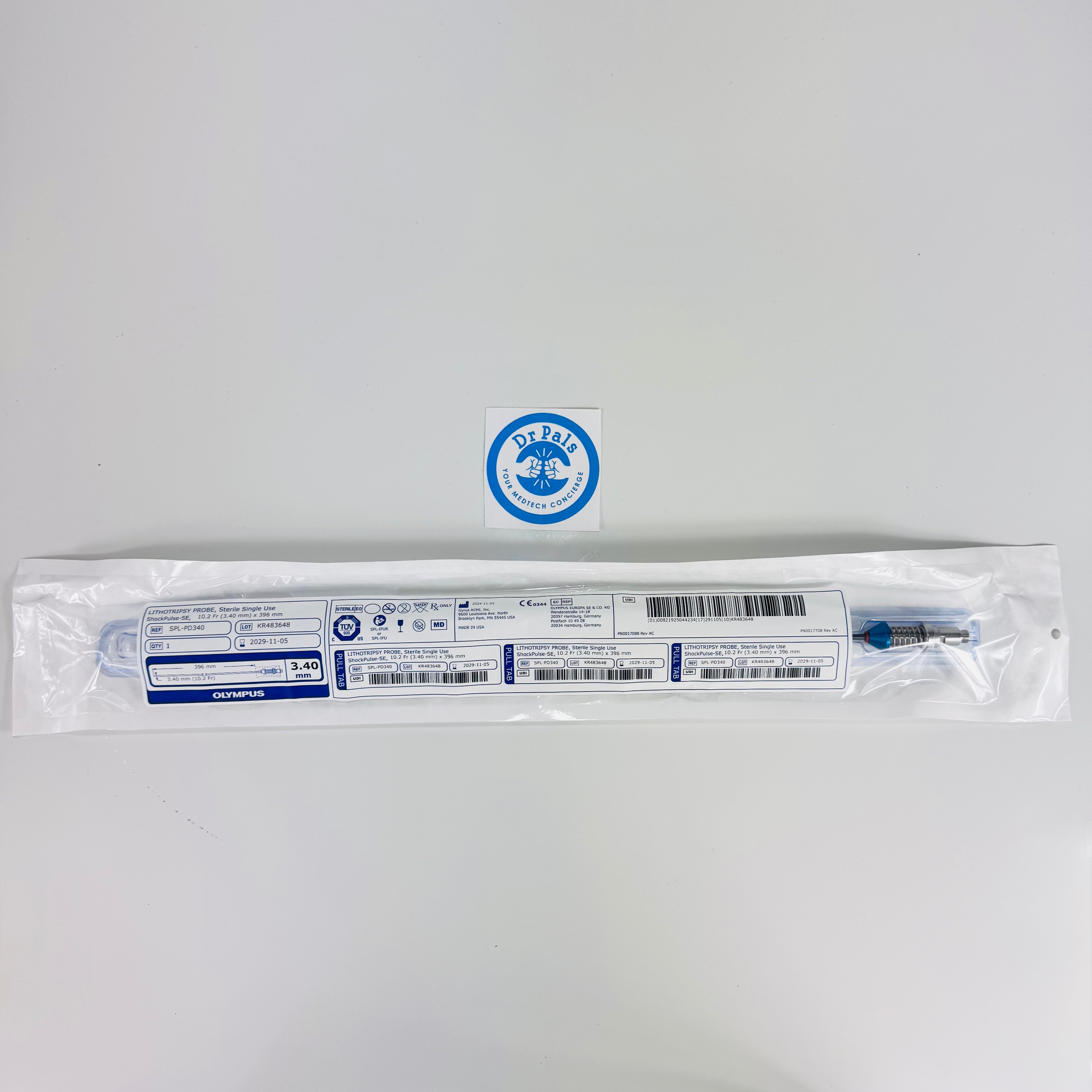 Olympus SPL-PDBX340 | ShockPulse Lithotripsy Probe Sterile Single Use 3/Box
