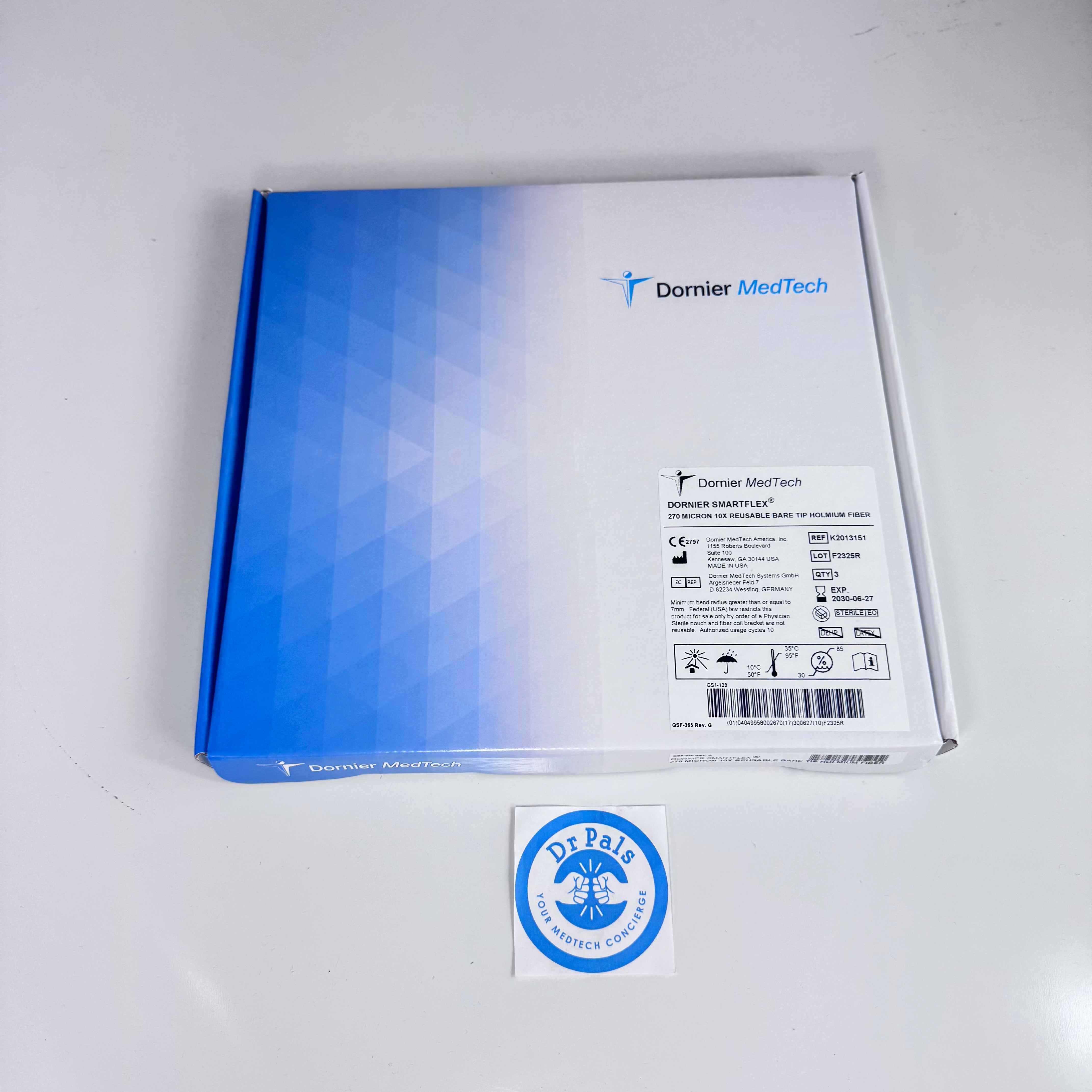 Dornier K2013151 | 270 Micron SmartFlex Bare Tip Holmium Reusable Laser Fiber 3 per Box