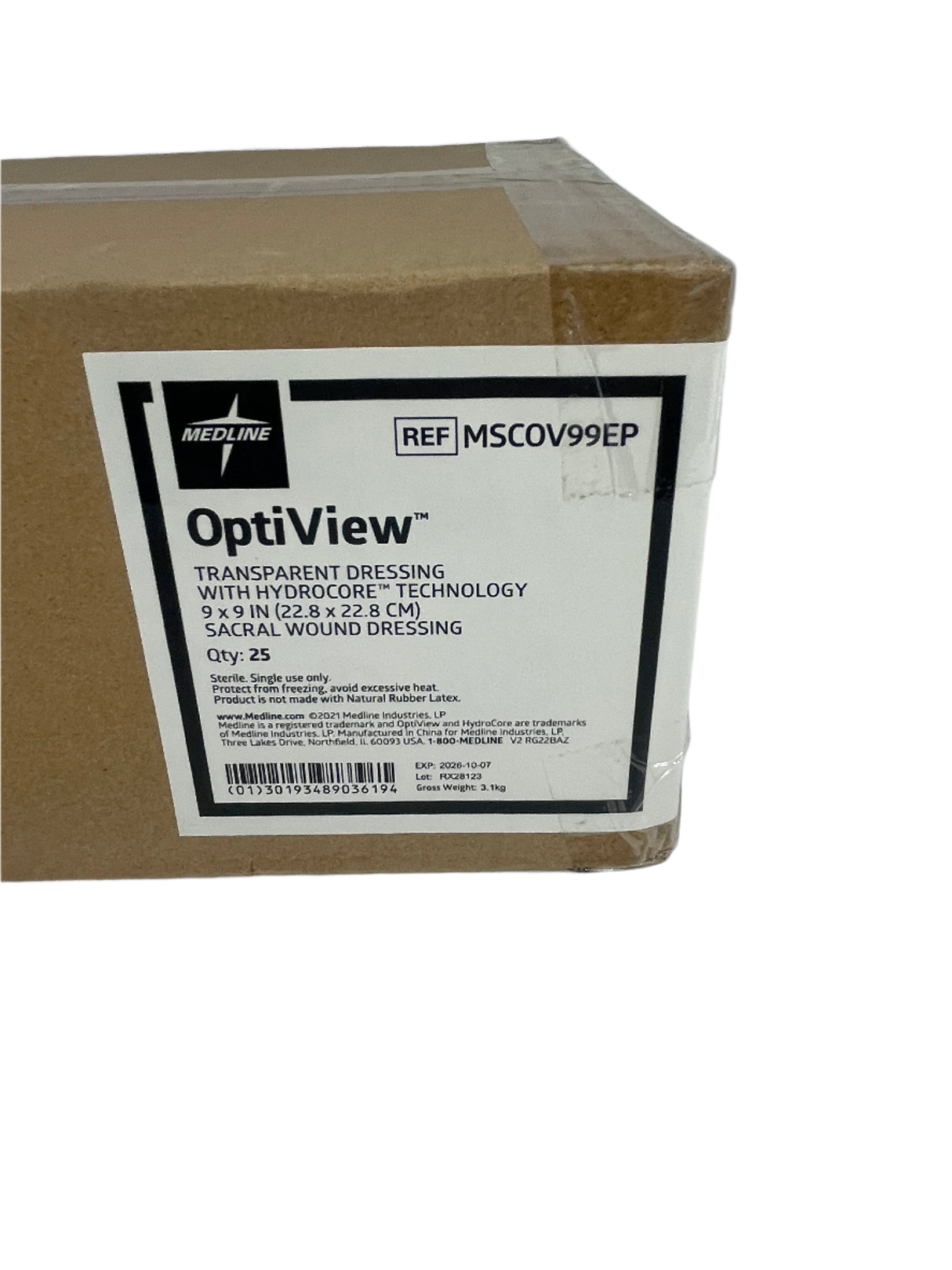 Medline MSCOV99EP | OptiView Transparent Wound Dressing 9x9 Sacral