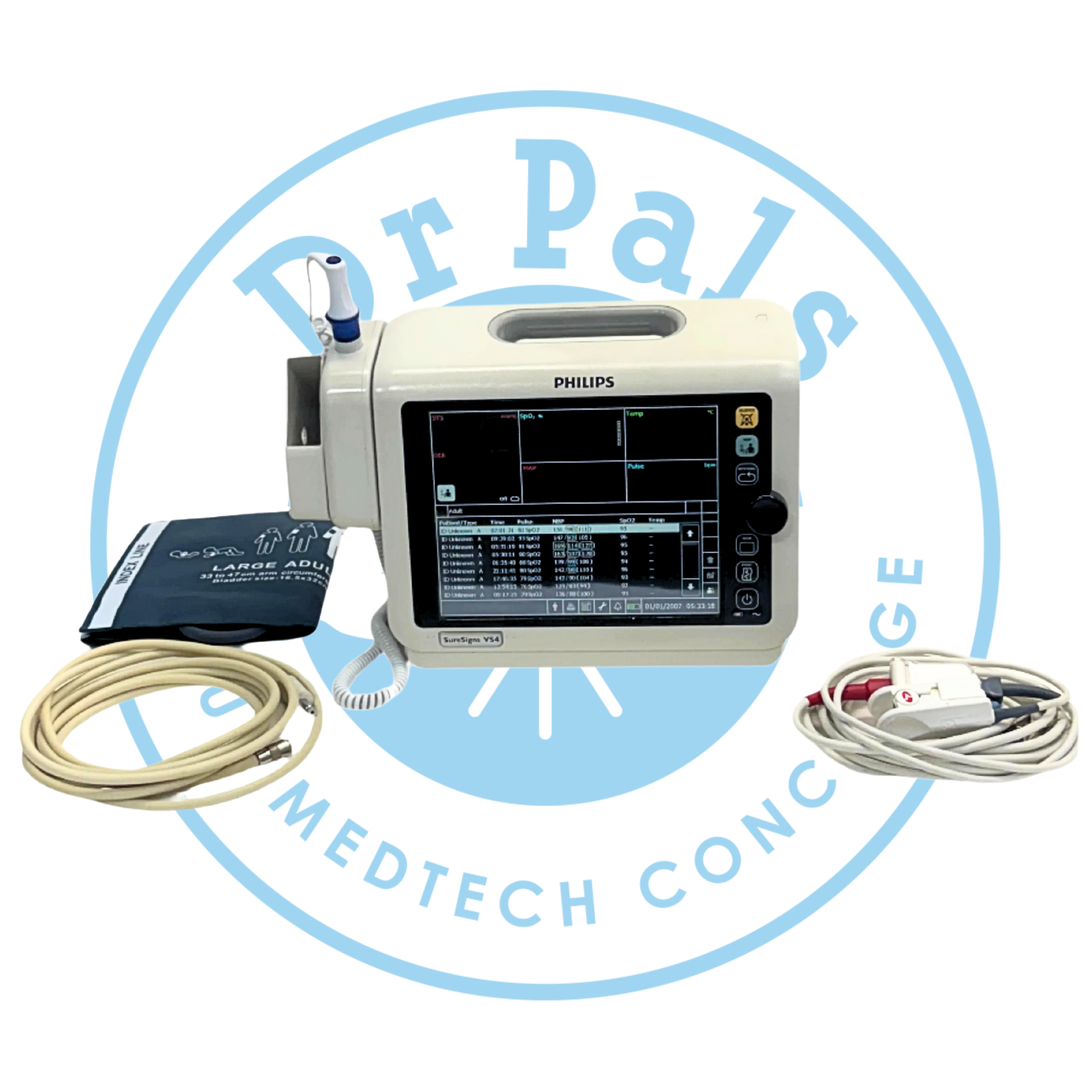 Philips SureSigns VS4 Vital Signs Monitor Model 863283  – Temp, NIBP, SPO2 (Massimo)