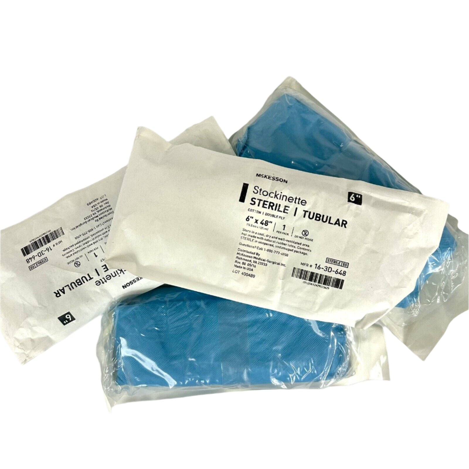 4 Total McKesson # 16-3D-648 Stockinette Tubular 6"x48" - New Open Box in Sterile Pouch